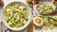 Wiosenna sałatka z jajkami i parmezanem – sos cytrynowo‑miodowy robi różnicę