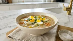 Żurek wegetariański na zakwasie — klasyczny smak bez kiełbasy, z jajkiem i majerankiem